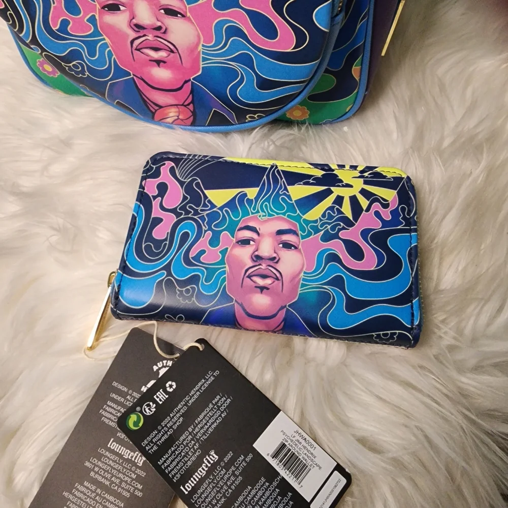 Jimi Hendrix Psychedelic Glow Landscape Wallet&Matching Backpack